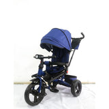 Tricicleta +8 luni evolutiva, cu pozitie de somn, scaun rotativ si muzica distractiva, culoare albastru , BBD5099EVAA