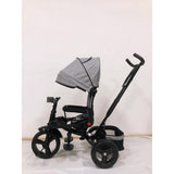 Tricicleta  plus 8 luni evolutiva, cu pozitie de somn, scaun rotativ si muzica distractiva, culoare GRI, BBD5099EVAG