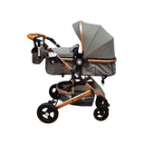 Carucior Belecoo , model 2 in 1 cu suspensii si roti cauciuc plin ,recomandat 0-36 luni, culoare GRI, BBDBLCG