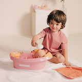 Cadita pentru papusa Smoby Baby Nurse Balneo Bath roz cu 3 accesorii