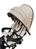 Tricicleta  +8 luni evolutiva, cu pozitie de somn, scaun rotativ si muzica distractiva, culoare BEJ