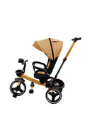 Tricicleta pentru copii, muzicala,cu pozitie de somn si scaunel reversibil, Bej