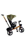 Tricicleta pentru copii, muzicala,cu pozitie de somn si scaunel reversibil, VERDE ARMI