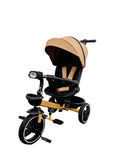 Tricicleta pentru copii, muzicala,cu pozitie de somn si scaunel reversibil, Bej