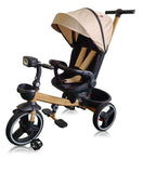 Tricicleta pentru copii, muzicala,cu pozitie de somn si scaunel reversibil, Bej