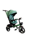 Tricicleta pentru copii, muzicala,cu pozitie de somn si scaunel reversibil, VERDE MENTA