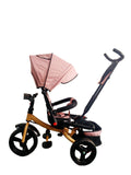 Tricicleta cu pozitie de somn, scaun rotativ si muzica distractiva, Roz deschis