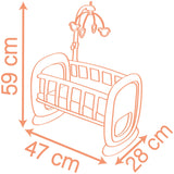 Leagan pentru papusa Smoby Baby Nurse Baby's Cot cu carusel