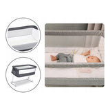 Patut co-sleeper, Lionelo, Theo, 2 in 1, Cu setare unghiulara, Reglabil in 5 pozitii pe inaltime, Conform cu standardele europeane de securitate EN1130 si EN16890, Dark Grey