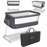 Patut co-sleeper, Lionelo, Theo, 2 in 1, Cu setare unghiulara, Reglabil in 5 pozitii pe inaltime, Conform cu standardele europeane de securitate EN1130 si EN16890, Dark Grey