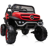 Masinuta electrica Chipolino OffRoad Mercedes Unimog cu scaun din piele si roti EVA red