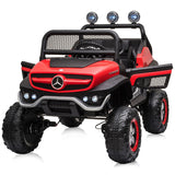 Masinuta electrica Chipolino OffRoad Mercedes Unimog cu scaun din piele si roti EVA red