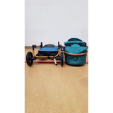 Carucior Belecoo , model 2 in 1 cu suspensii si roti cauciuc plin ,recomandat 0-36 luni, culoare bej/maro , BBDBLCBM