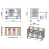 Patut copii din lemn Hubners Dominic 120x60 cm natur cu sertar