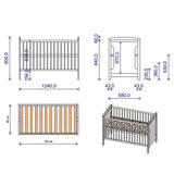 Patut copii din lemn Hubners Karly 120x60 cm alb