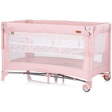 Patut pliabil Chipolino Glory cu laterala culisanta pink marshmallow