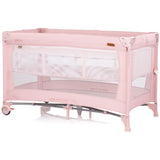 Patut pliabil Chipolino Glory cu laterala culisanta pink marshmallow