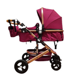 Carucior Belecoo , model 2 in 1 cu suspensii si roti cauciuc plin ,recomandat 0-36 luni, culoare MOV, BBDBLCM