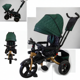 Tricicleta cu pozitie de somn, scaun rotativ si muzica distractiva, Verde Smarald 5099NWVS