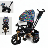 Tricicleta cu pozitie de somn, scaun rotativ si muzica distractiva, Multicolor GGB5099NWMC