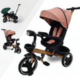 Tricicleta pentru copii, muzicala,cu pozitie de somn si scaunel reversibil, Roz Somon