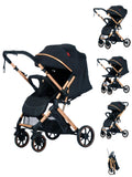 Carucior sport Belecoo,  cu maner reversibil , pozitie somn, pliere tip troller, max 15 kg, 6-36 luni, BBDB1,NEGRU NEW
