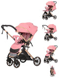 Carucior sport Belecoo,  cu maner reversibil , pozitie somn, pliere tip troller, max 15 kg, 6-36 luni, BBDB1, ROZ