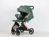 Carucior sport Belecoo,  cu maner reversibil , pozitie somn, pliere tip troller, max 15 kg, 6-36 luni, BBDB1, VERDE SALVIE