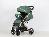 Carucior sport Belecoo,  cu maner reversibil , pozitie somn, pliere tip troller, max 15 kg, 6-36 luni, BBDB1, VERDE SALVIE