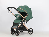 Carucior sport Belecoo,  cu maner reversibil , pozitie somn, pliere tip troller, max 15 kg, 6-36 luni, BBDB1, VERDE SALVIE