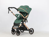 Carucior sport Belecoo,  cu maner reversibil , pozitie somn, pliere tip troller, max 15 kg, 6-36 luni, BBDB1, VERDE SALVIE