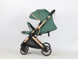Carucior sport Belecoo,  cu maner reversibil , pozitie somn, pliere tip troller, max 15 kg, 6-36 luni, BBDB1, VERDE SALVIE