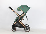 Carucior sport Belecoo,  cu maner reversibil , pozitie somn, pliere tip troller, max 15 kg, 6-36 luni, BBDB1, VERDE SALVIE