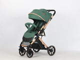 Carucior sport Belecoo,  cu maner reversibil , pozitie somn, pliere tip troller, max 15 kg, 6-36 luni, BBDB1, VERDE SALVIE