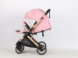 Carucior sport Belecoo,  cu maner reversibil , pozitie somn, pliere tip troller, max 15 kg, 6-36 luni, BBDB1, ROZ