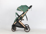 Carucior sport Belecoo,  cu maner reversibil , pozitie somn, pliere tip troller, max 15 kg, 6-36 luni, BBDB1, VERDE SALVIE