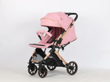 Carucior sport Belecoo,  cu maner reversibil , pozitie somn, pliere tip troller, max 15 kg, 6-36 luni, BBDB1, ROZ