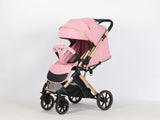 Carucior sport Belecoo,  cu maner reversibil , pozitie somn, pliere tip troller, max 15 kg, 6-36 luni, BBDB1, ROZ