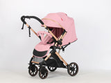 Carucior sport Belecoo,  cu maner reversibil , pozitie somn, pliere tip troller, max 15 kg, 6-36 luni, BBDB1, ROZ
