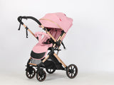 Carucior sport Belecoo,  cu maner reversibil , pozitie somn, pliere tip troller, max 15 kg, 6-36 luni, BBDB1, ROZ