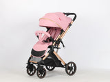 Carucior sport Belecoo,  cu maner reversibil , pozitie somn, pliere tip troller, max 15 kg, 6-36 luni, BBDB1, ROZ
