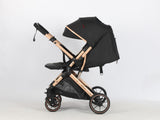 Carucior sport Belecoo,  cu maner reversibil , pozitie somn, pliere tip troller, max 15 kg, 6-36 luni, BBDB1,NEGRU NEW