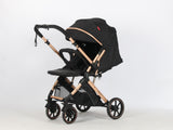 Carucior sport Belecoo,  cu maner reversibil , pozitie somn, pliere tip troller, max 15 kg, 6-36 luni, BBDB1,NEGRU NEW
