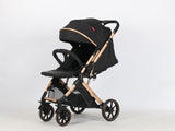 Carucior sport Belecoo,  cu maner reversibil , pozitie somn, pliere tip troller, max 15 kg, 6-36 luni, BBDB1,NEGRU NEW