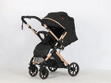 Carucior sport Belecoo,  cu maner reversibil , pozitie somn, pliere tip troller, max 15 kg, 6-36 luni, BBDB1,NEGRU NEW