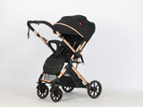 Carucior sport Belecoo,  cu maner reversibil , pozitie somn, pliere tip troller, max 15 kg, 6-36 luni, BBDB1,NEGRU NEW