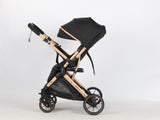 Carucior sport Belecoo,  cu maner reversibil , pozitie somn, pliere tip troller, max 15 kg, 6-36 luni, BBDB1,NEGRU NEW
