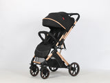 Carucior sport Belecoo,  cu maner reversibil , pozitie somn, pliere tip troller, max 15 kg, 6-36 luni, BBDB1,NEGRU NEW