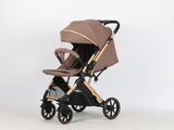 Carucior sport Belecoo,  cu maner reversibil , pozitie somn, pliere tip troller, max 15 kg, 6-36 luni, BBDB1, COFFEE