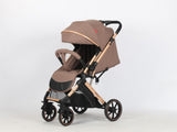 Carucior sport Belecoo,  cu maner reversibil , pozitie somn, pliere tip troller, max 15 kg, 6-36 luni, BBDB1, COFFEE